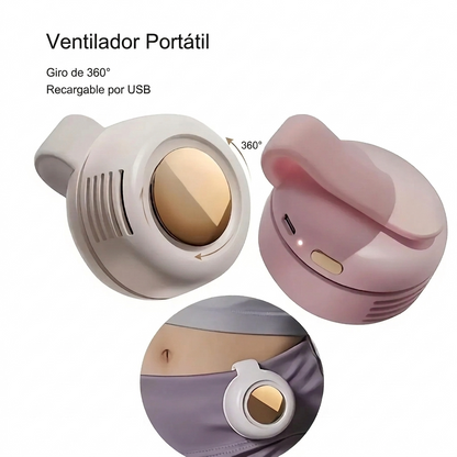 Mini Ventilador Portátil con Clip — Recargable por USB, 3 Velocidades, Silencioso